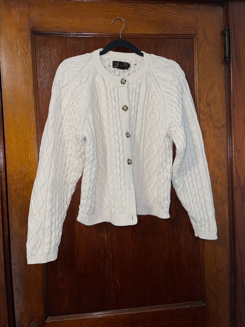 Vintage Eddie Bauer 100% Cotton Chunky cable knit cardigan